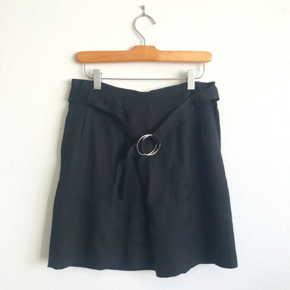 Samsoe Samsoe 'Mella' Black Belted Skirt Silver Belt Decoration Size XS